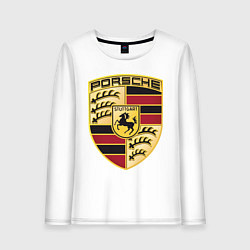 Лонгслив хлопковый женский Porsche, цвет: белый