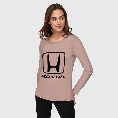 Женский лонгслив Honda logo / Пыльно-розовый – фото 3
