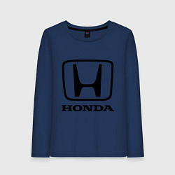 Лонгслив хлопковый женский Honda logo, цвет: тёмно-синий