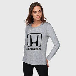 Лонгслив хлопковый женский Honda logo, цвет: меланж — фото 2