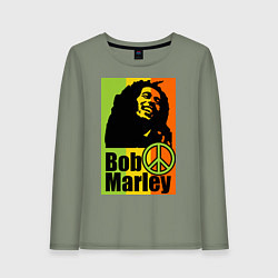 Лонгслив хлопковый женский Bob Marley: Jamaica, цвет: авокадо