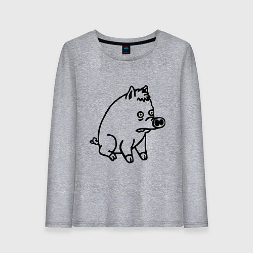 Женский лонгслив Pig / Меланж – фото 1