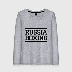 Лонгслив хлопковый женский Russia boxing, цвет: меланж