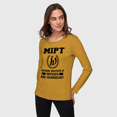 Женский лонгслив MIPT Institute / Горчичный – фото 3