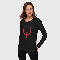 Лонгслив хлопковый женский Quake, цвет: черный — фото 2