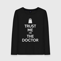 Лонгслив хлопковый женский Trust me Im the doctor, цвет: черный