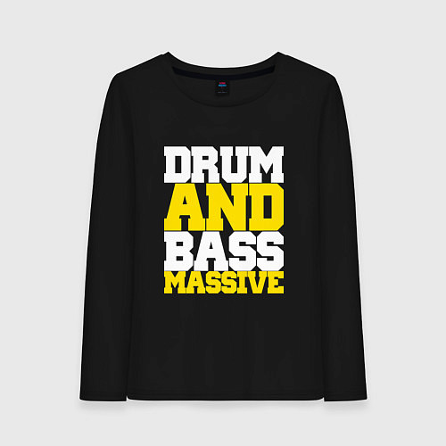 Женский лонгслив DRUM AND BASS MASSIVE / Черный – фото 1