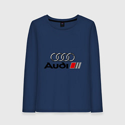 Лонгслив хлопковый женский Audi, цвет: тёмно-синий