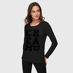 Лонгслив хлопковый женский Wu tang clan, цвет: черный — фото 2