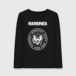 Лонгслив хлопковый женский Ramones, цвет: черный
