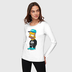 Лонгслив хлопковый женский Bart Just Us, цвет: белый — фото 2