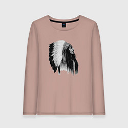 Лонгслив хлопковый женский Джонни Депп, цвет: пыльно-розовый
