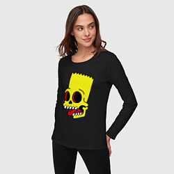 Лонгслив хлопковый женский Bart Skull, цвет: черный — фото 2