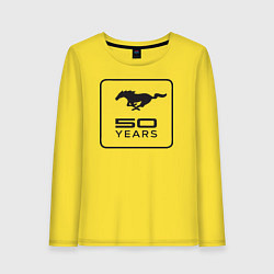 Лонгслив хлопковый женский Ford Mustang: 50 Years, цвет: желтый