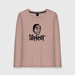 Лонгслив хлопковый женский Slipknot black, цвет: пыльно-розовый
