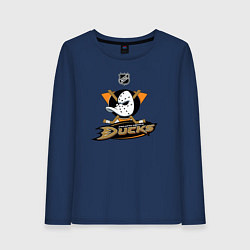 Лонгслив хлопковый женский NHL: Anaheim Ducks, цвет: тёмно-синий
