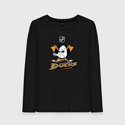 Лонгслив хлопковый женский NHL: Anaheim Ducks, цвет: черный