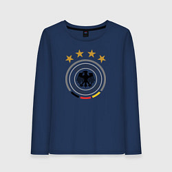 Лонгслив хлопковый женский Deutscher Fussball-Bund, цвет: тёмно-синий