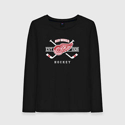 Лонгслив хлопковый женский Detroit Red Wings: Est.1926, цвет: черный