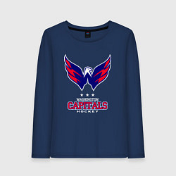 Лонгслив хлопковый женский Washington Capitals, цвет: тёмно-синий