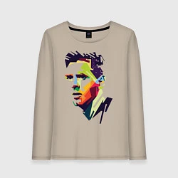 Лонгслив хлопковый женский Lionel Messi: fun-art, цвет: миндальный