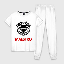 Пижама хлопковая женская Dwarf Fighter - Maestro, цвет: белый