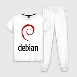 Пижама хлопковая женская Debian, цвет: белый