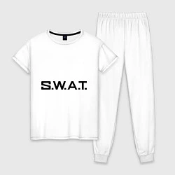 Пижама хлопковая женская S.W.A.T, цвет: белый
