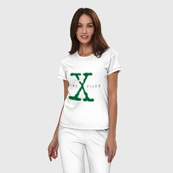 Пижама хлопковая женская The X-files, цвет: белый — фото 2