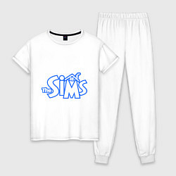 Пижама хлопковая женская The Sims, цвет: белый
