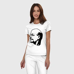 Пижама хлопковая женская Ленин: скульптура, цвет: белый — фото 2