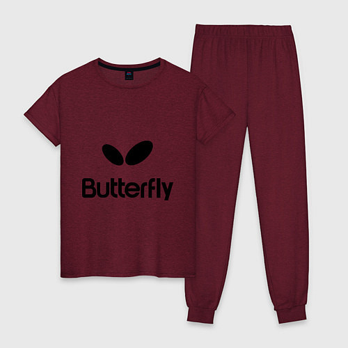 Женская пижама Butterfly Logo / Меланж-бордовый – фото 1