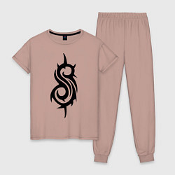 Пижама хлопковая женская Slipknot, цвет: пыльно-розовый