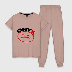 Пижама хлопковая женская Onyx, цвет: пыльно-розовый