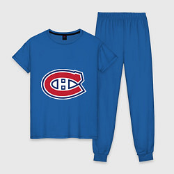 Пижама хлопковая женская Montreal Canadiens цвета синий — фото 1
