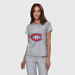 Пижама хлопковая женская Montreal Canadiens, цвет: меланж — фото 2