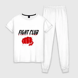 Пижама хлопковая женская Fight Club, цвет: белый