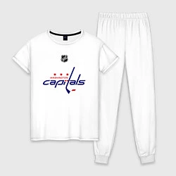 Пижама хлопковая женская Washington Capitals: Ovechkin 8, цвет: белый