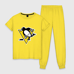Пижама хлопковая женская Pittsburgh Penguins: Malkin 71, цвет: желтый