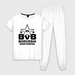 Пижама хлопковая женская BVB Star 1909, цвет: белый
