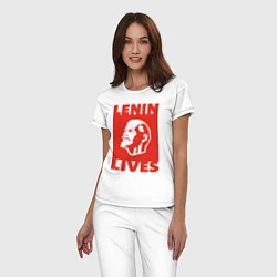 Пижама хлопковая женская Lenin Lives, цвет: белый — фото 2