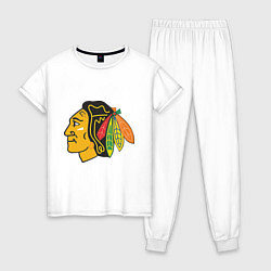 Пижама хлопковая женская Chicago Blackhawks: Kane, цвет: белый