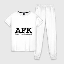 Пижама хлопковая женская AFK: Away From Keyboard, цвет: белый
