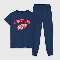 Пижама хлопковая женская Detroit Red Wings, цвет: тёмно-синий