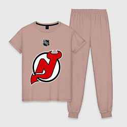 Пижама хлопковая женская New Jersey Devils: Kovalchuk 17, цвет: пыльно-розовый