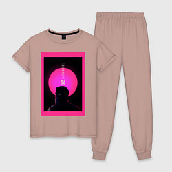 Пижама хлопковая женская Blade Runner 2049, цвет: пыльно-розовый