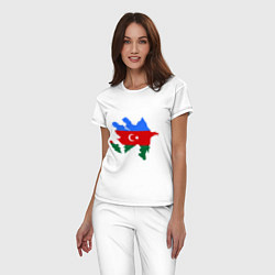Пижама хлопковая женская Azerbaijan map, цвет: белый — фото 2