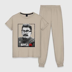 Пижама хлопковая женская Stalin: Style in, цвет: миндальный