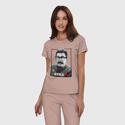 Пижама хлопковая женская Stalin: Style in, цвет: пыльно-розовый — фото 2