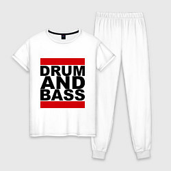 Пижама хлопковая женская Drum and bass, цвет: белый